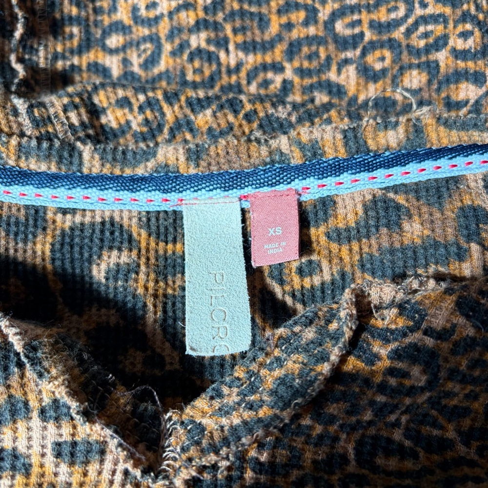 Pilcro Split Neck Leopard Print Top - image 3